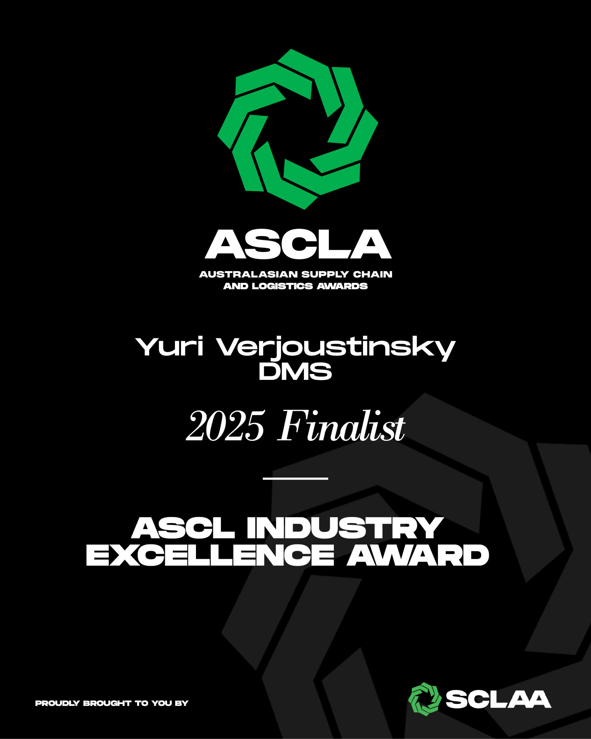 ASCL Award Finalists_Industry Excellence Award_Yuri Verjoustinsky - DMS Pty Ltd